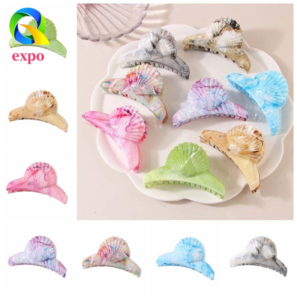 expo limit EXPO LIMIT Acetate Vỏ Kẹp Tóc, Mũ Đi Biển Axit axetic Axit axetic Barrettes, Kẹp Đuôi Ngự