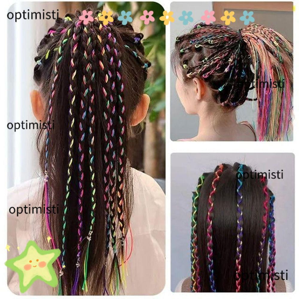 OPTIMISTI 16 / 24 / 32 Dây buộc tóc đầy màu sắc, Dây buộc tóc màu Gradient, Dây buộc tóc thời trang 