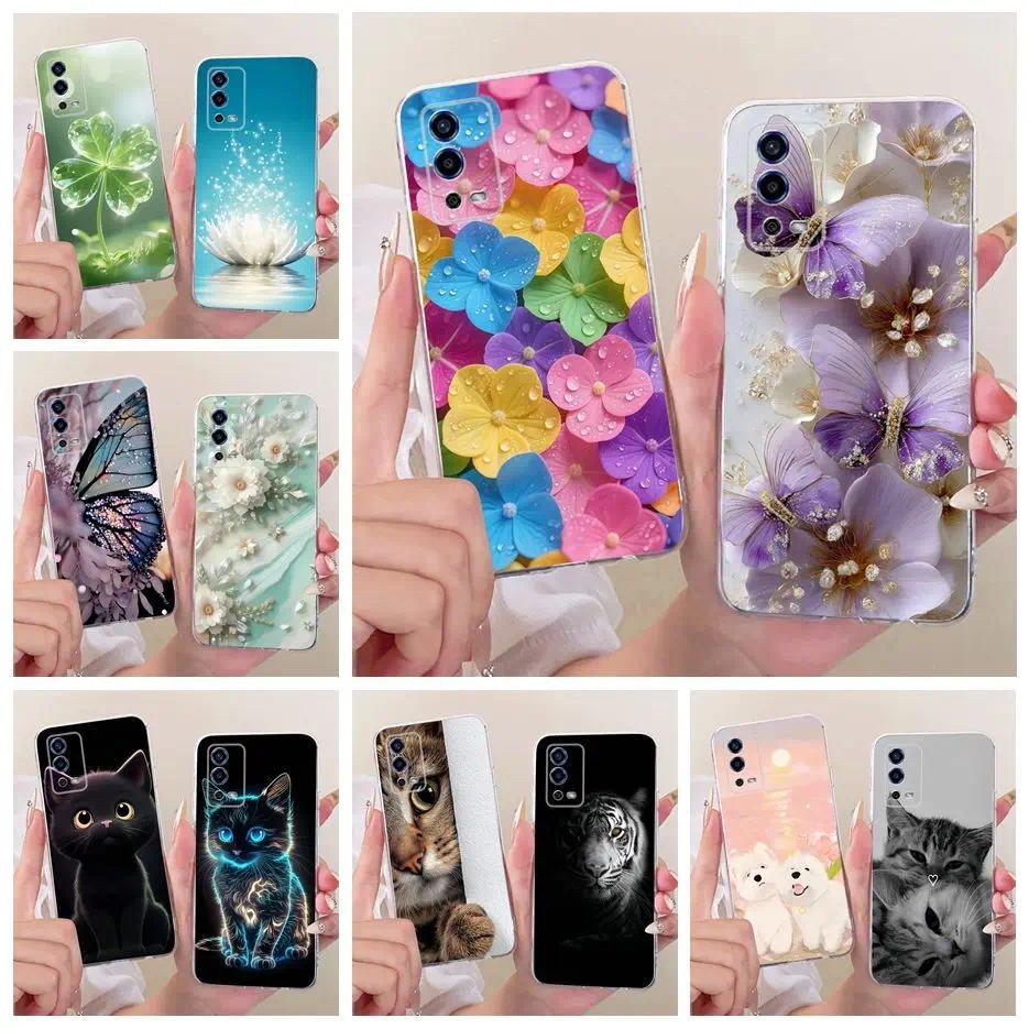Dành Cho Oppo A55 4G Ốp Lưng CPH2325 Hoa Nhiều Màu Sắc Họa Tiết Bướm Vỏ Silicon Mềm Cho Oppo A55 A 5
