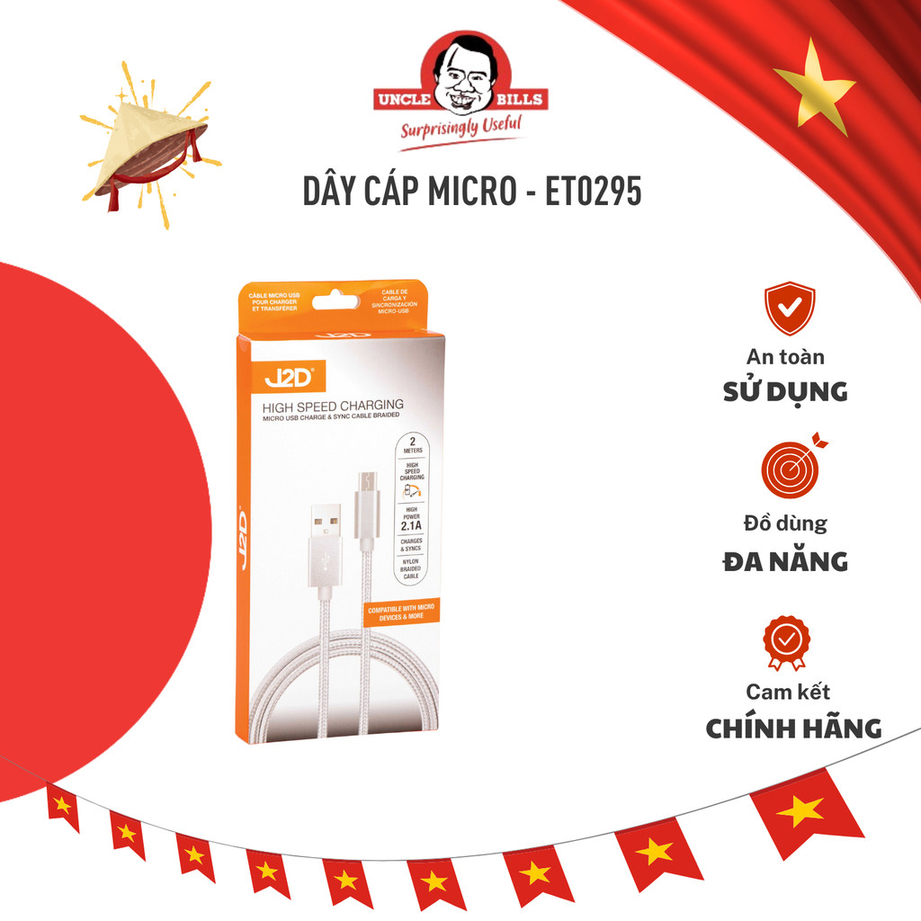 DÂY CÁP MICRO USB 2M UNCLE BILLS - ET0295
