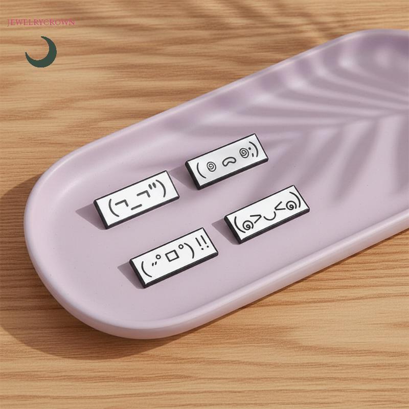 Kaomoji Emoticon Men Chân 4 Chữ Vui Nhộn Mặt Trâm Cài Sáng Tạo Tâm Trạng Biểu Hiện Huy Hiệu Cho Jaet