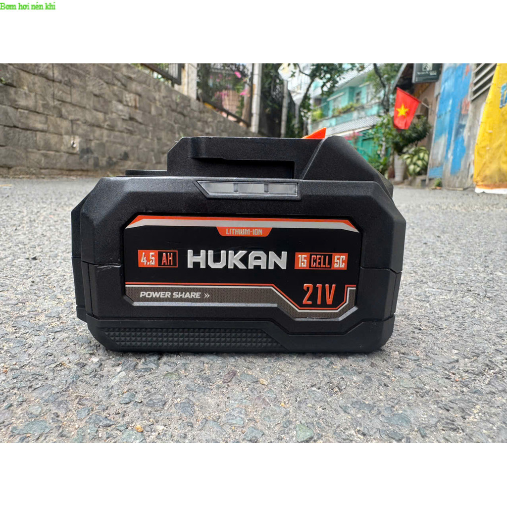 Combo Pin Sạc HUKAN Pin 15cell 5C 4.5AH, HK15CELL5C Chân pin M21, Vỏ chống  Nén Khí HUKAN