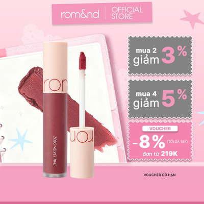 [LIVE] [Rom&nd] Son kem lì Hàn Quốc Romand New Zero Velvet Tint - Shell Beach Nude Collection 5.5g