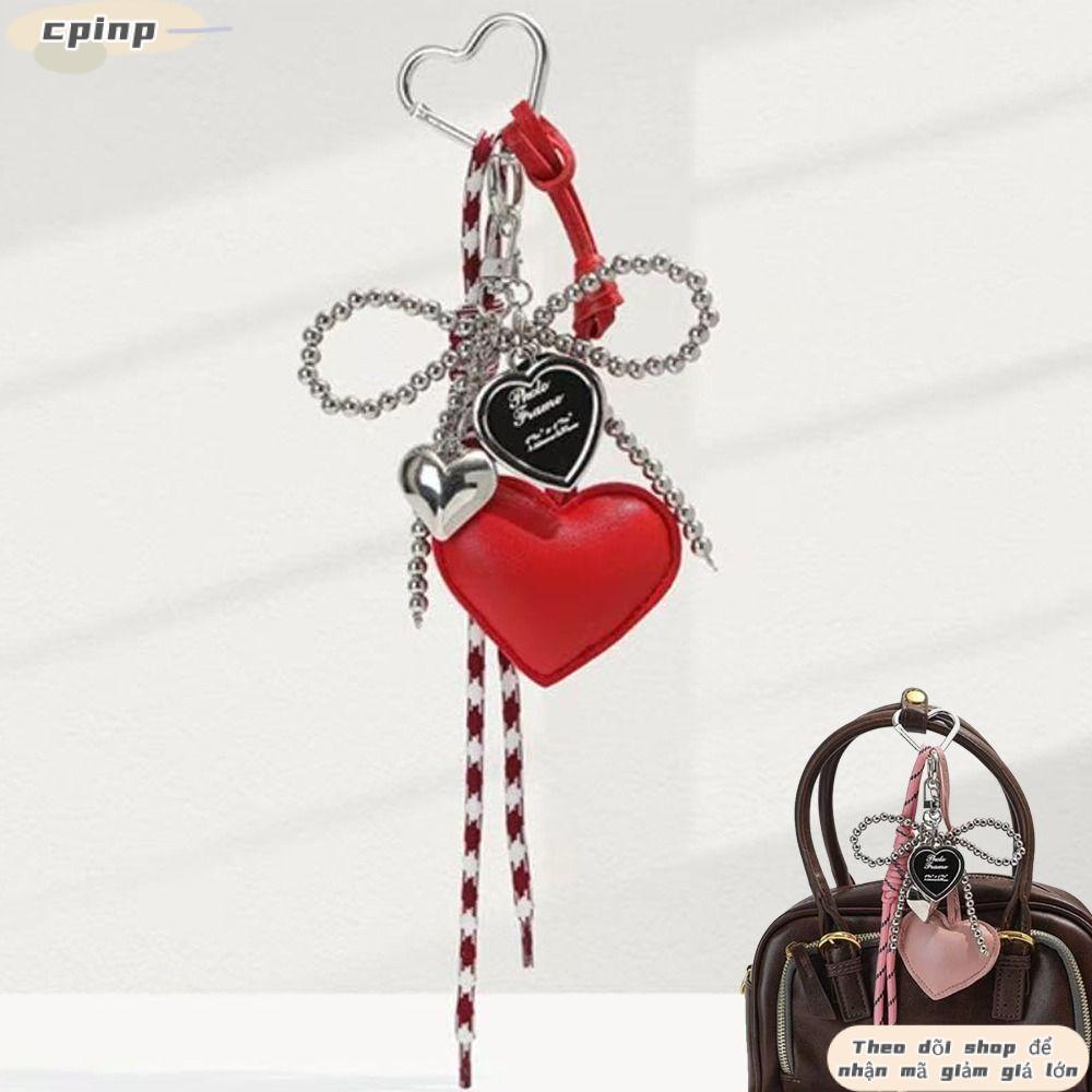 CPINCP Tua Rua Trái Tim Tình Yêu Mặt Dây Chuyền, Charm Handmade Nơ Móc Khóa, Thời Trang Sáng Tạo Dễ Thương Bóng Mặt Dây Chuyền Móc Khóa Túi Phụ Kiện