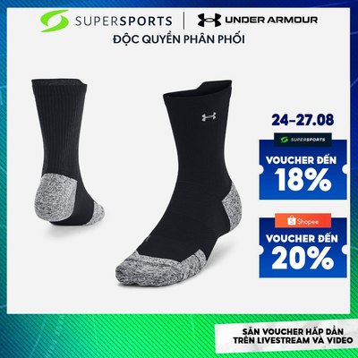 Vớ Under Armour Armourdry™ Run Cushion Mid-Crew (1 Đôi) - Đen - 1376076-001
