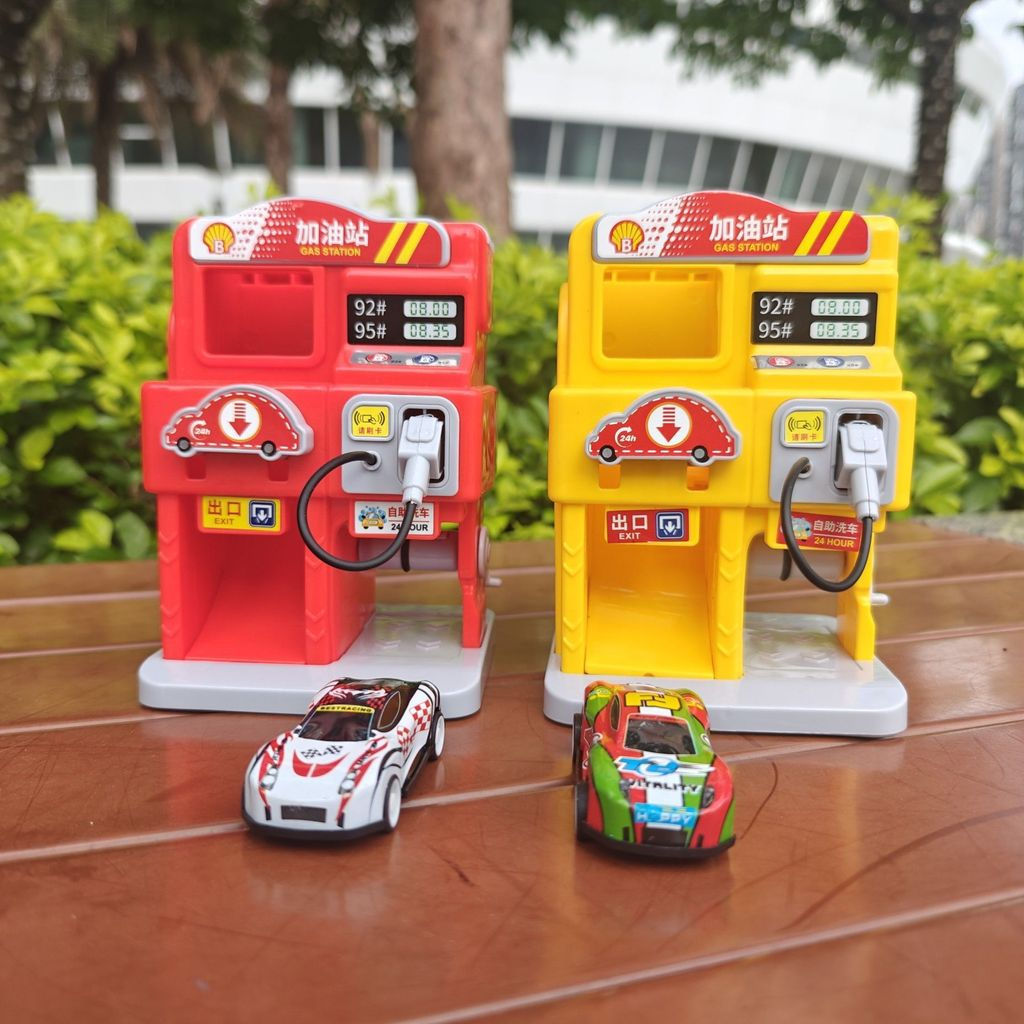 TQ~Simulated gas station with fuel dispenser, creative simulation refueling toy for children, kids' 