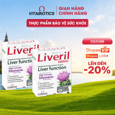 Bộ 2 TPBVSK Vitabiotics LIVERIL TABLETS Hỗ trợ tăng cường chức năng gan, hỗ trợ giải độc gan 30 viên
