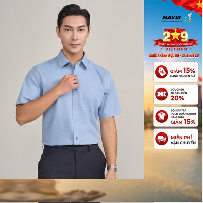 Áo Sơ mi nam cộc tay May 10 form Regular mã 010124030 AH362