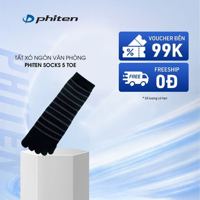 Tất Xỏ Ngón (2 Đôi) Phiten Socks 5 Toe 2Pairs