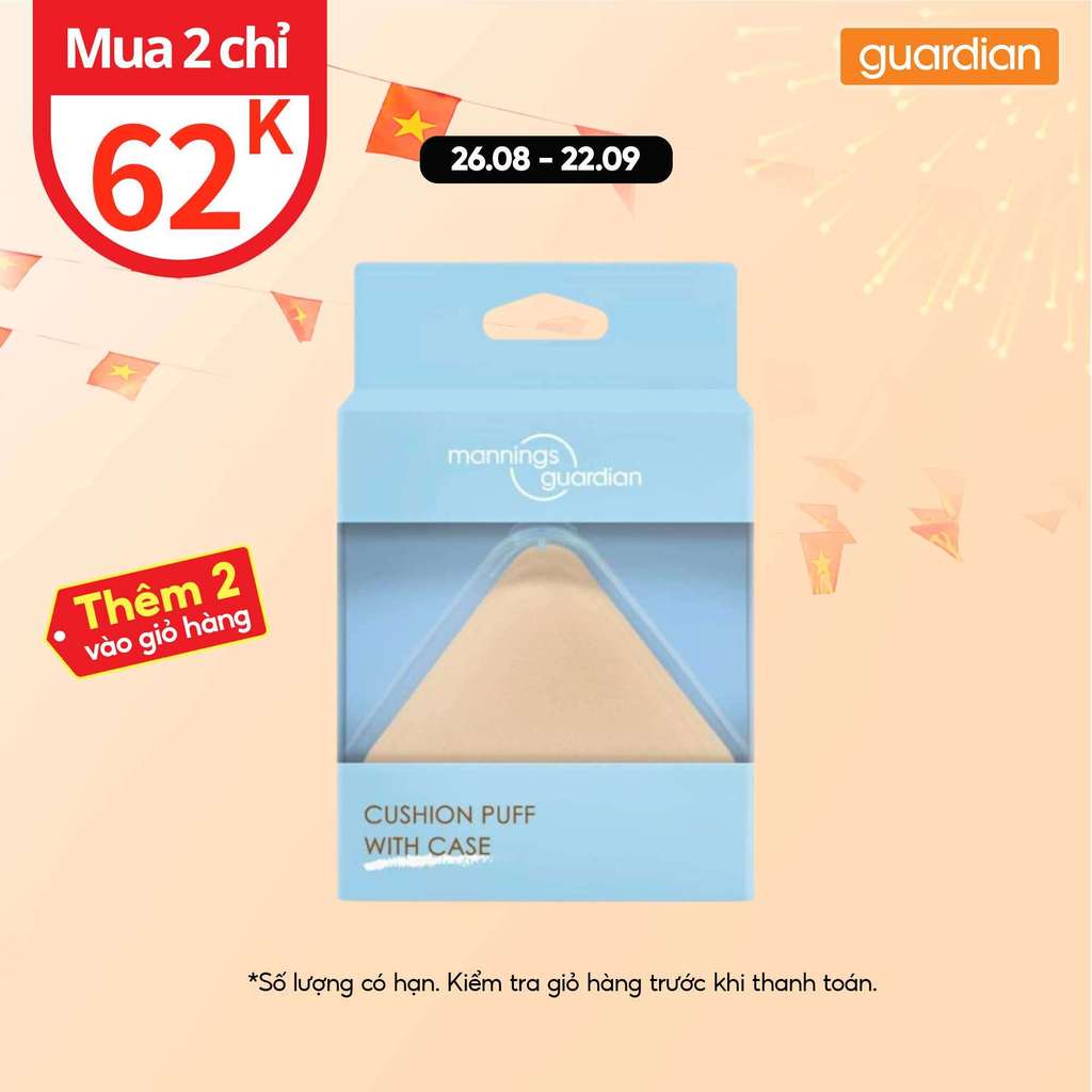 Bộ Bông Phấn Nước Mini Kèm Hộp Đựng Mannings Guardian Mannings Guardian Mini Cushion Puff | Guardian