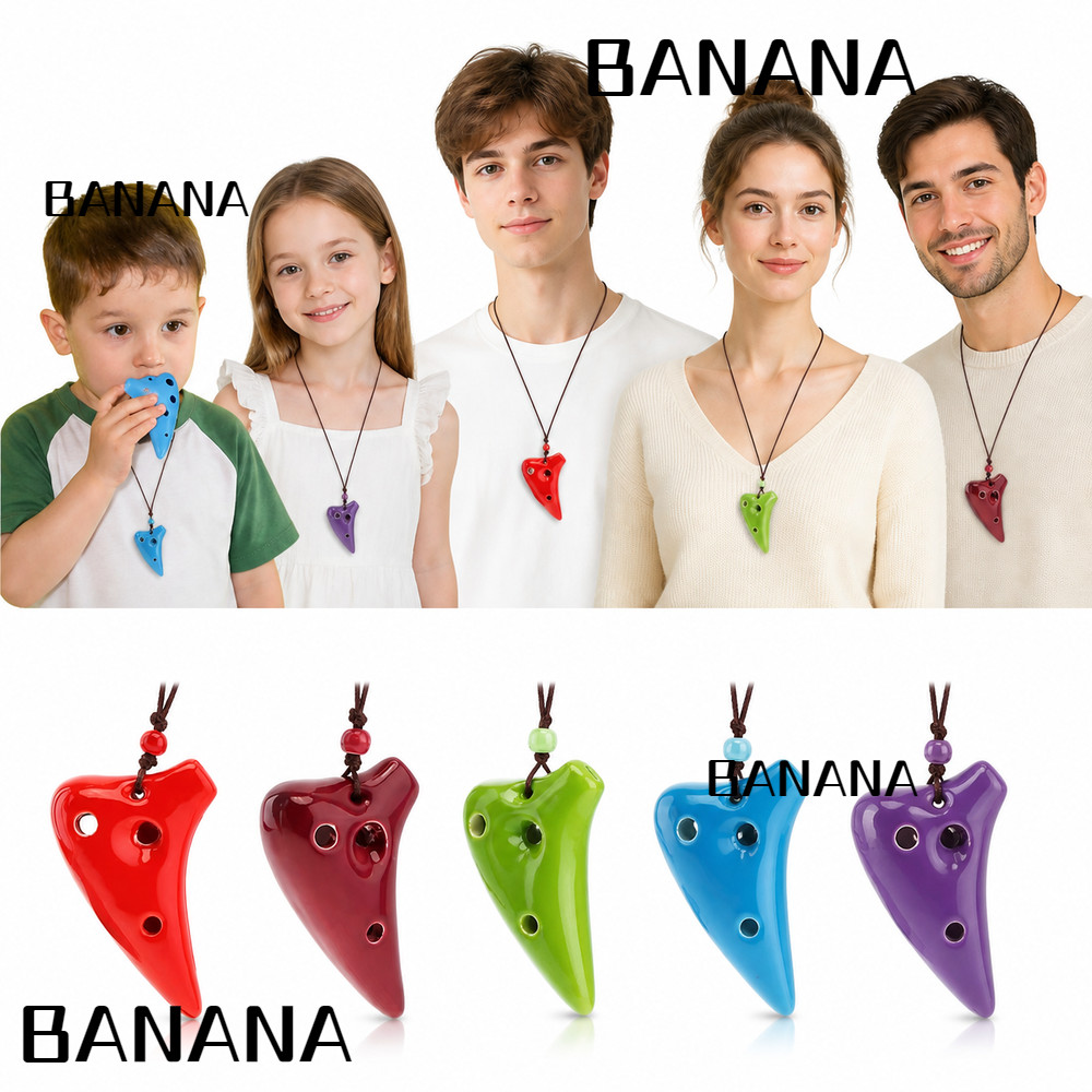 Mặt dây chuyền Ocarina BANANA1, Dây treo bao gồm Ocarina gốm Mini, Vòng cổ có thể chơi được 6 lỗ Hiệ