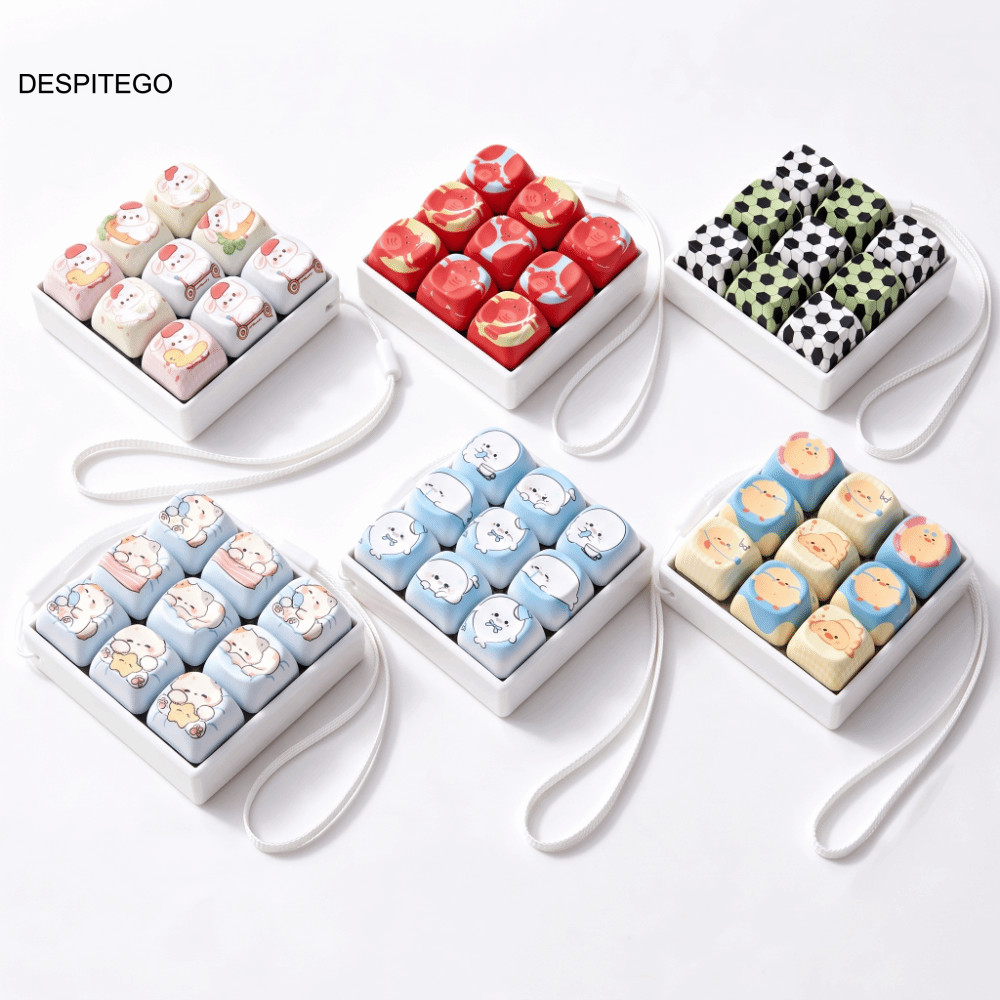 DESPITEGO Fidget Clicker Móc khóa, Cat Paws Clicky Nút Bàn phím Fidget Móc khóa, Bàn phím Mini Key C