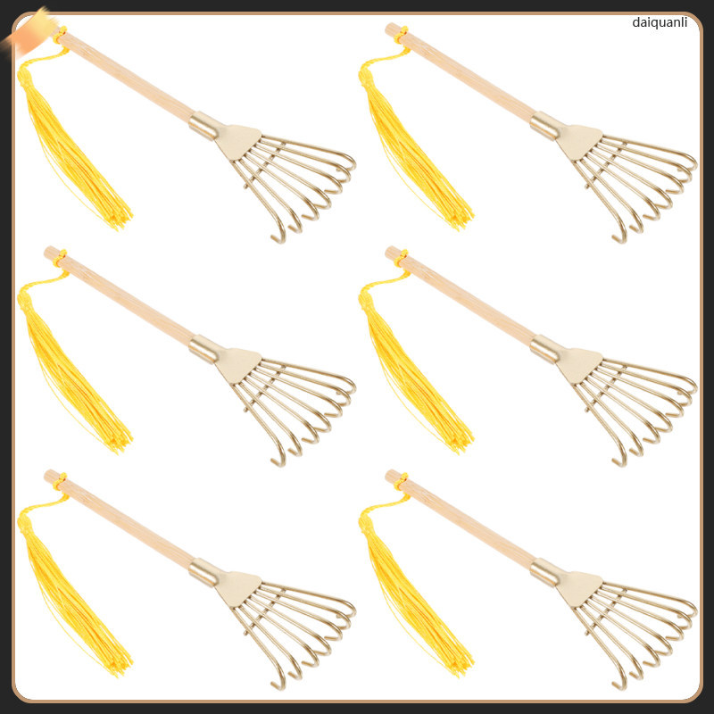Hàng thủ công Cào gỗ Mini có răng kim loại Zen Garden 6 chiếc daiquanli