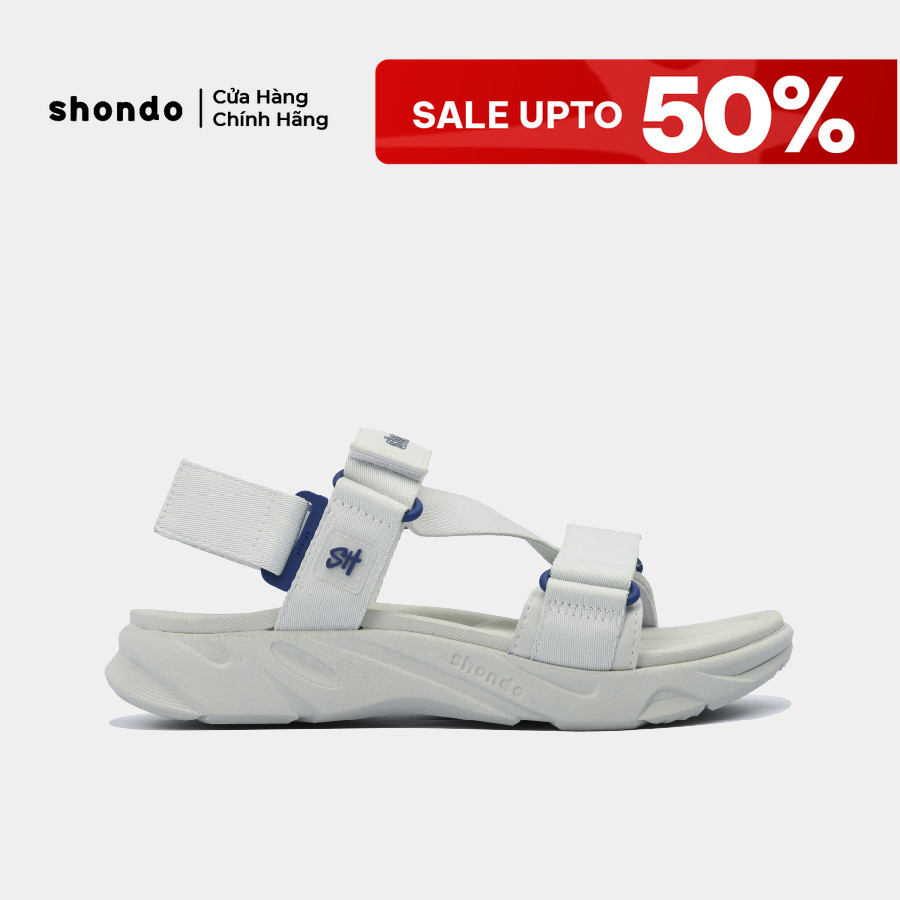 Giày Sandal Nam Nữ Shondo F8 Ver.2 Thời Trang Êm Ái Màu Xám Rêu F8M2323