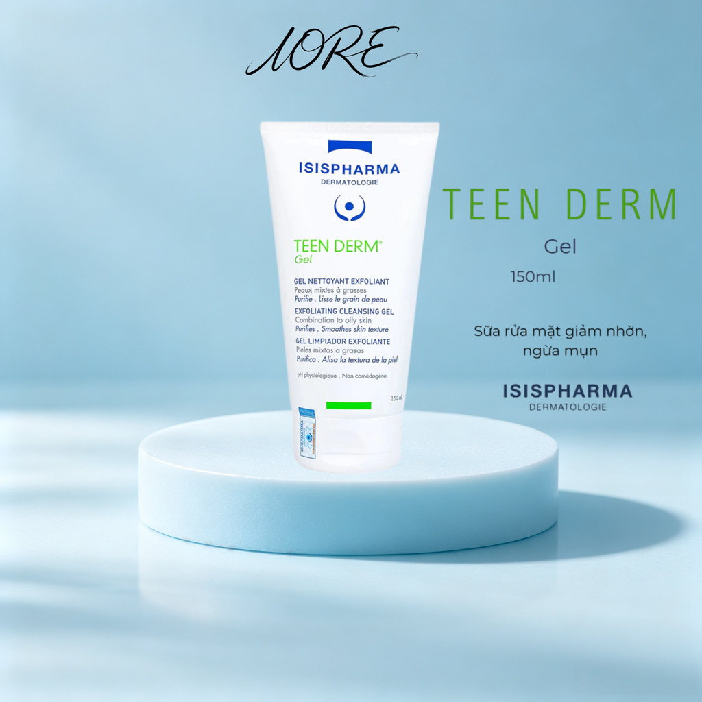 ISIS PHARMA Sữa rửa mặt, giảm nhờn, ngừa mụn Teen Derm Gel-IORE