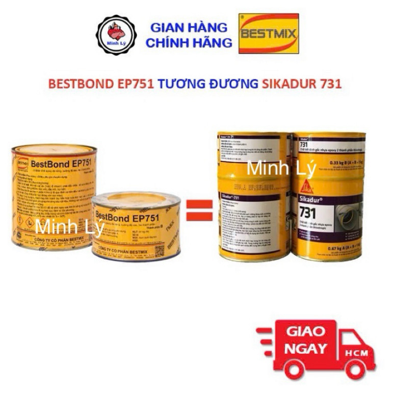 [Hỏa Tốc HCM] Bộ 1kg Keo Cấy Thép BestBond EP751 Bestmix Keo Epoxy Kết Dính Cường Độ Cao Tương Đương