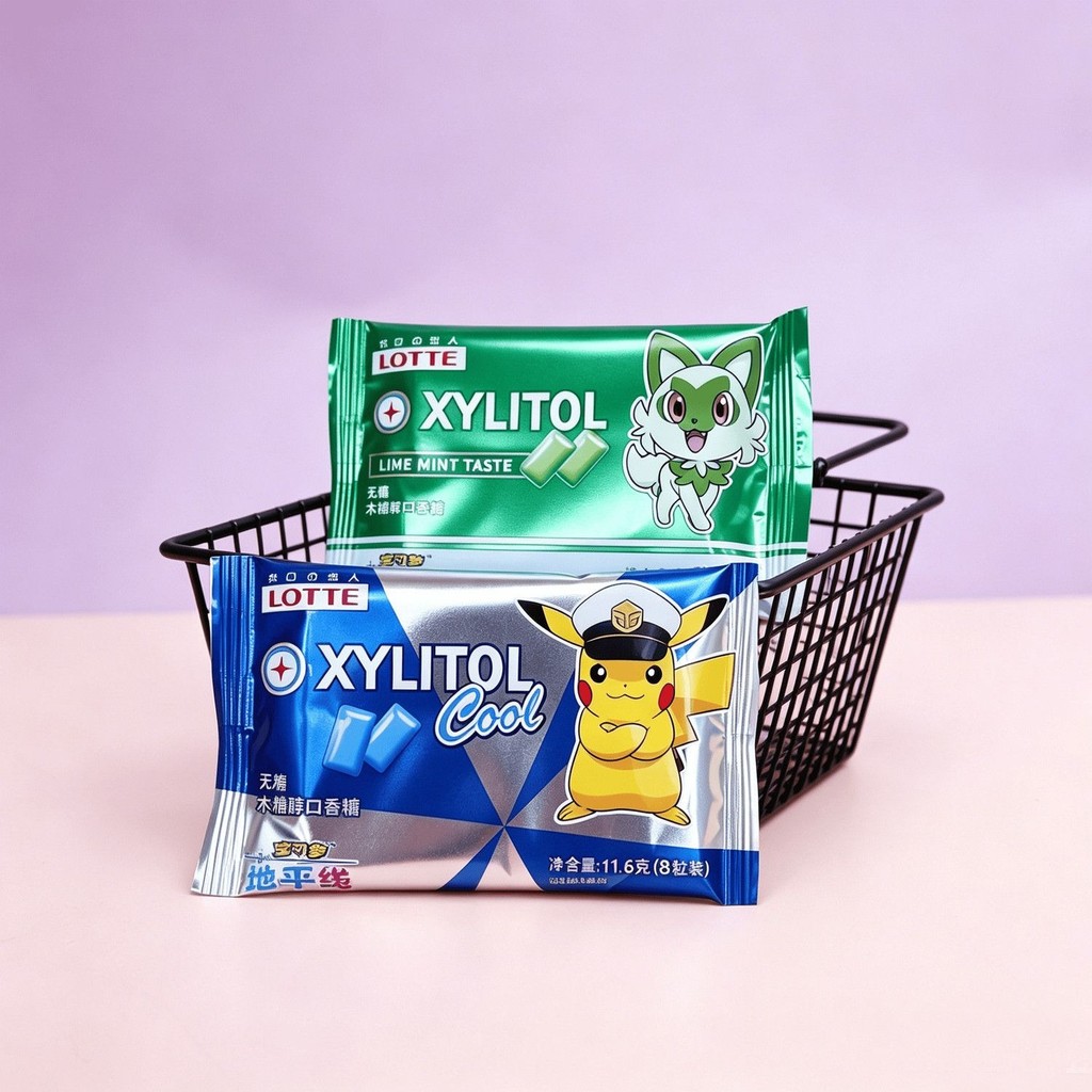 Nhập khẩu LOTTE Xylitol Nhai Kẹo cao su Bạc hà Hơi thở tươi LOTTE Nhai Kẹo cao su Xylitol Viên ngậm 