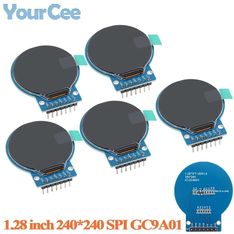 Mô-đun hiển thị màn hình LCD TFT 1,28 Inch Vòng RGB 240 * 240 GC9A01 Trình điều khiển 7Pin SPI Giao 