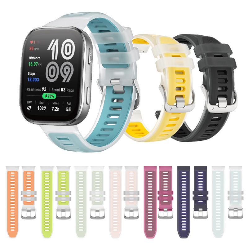 Dây đeo thể thao silicon thạch mờ cho Huami Amazfit Active3 Premium Bip 6 5pro 3pro GTR 4 3 pro GTS 