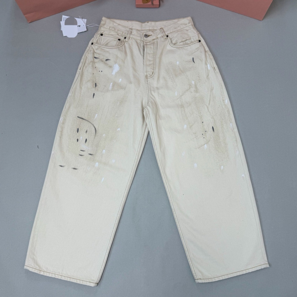 Acne studio Vintage Leather Pocket 1981 Quần jean dáng rộng cổ điển