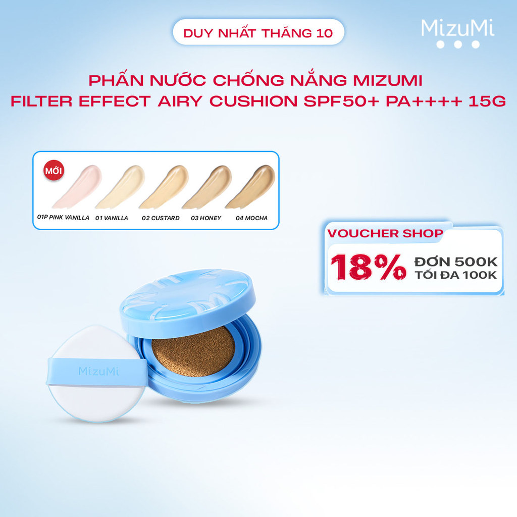 Phấn nước chống nắng MizuMi Filter Effect Airy Cushion SPF50+ PA++++ 15g