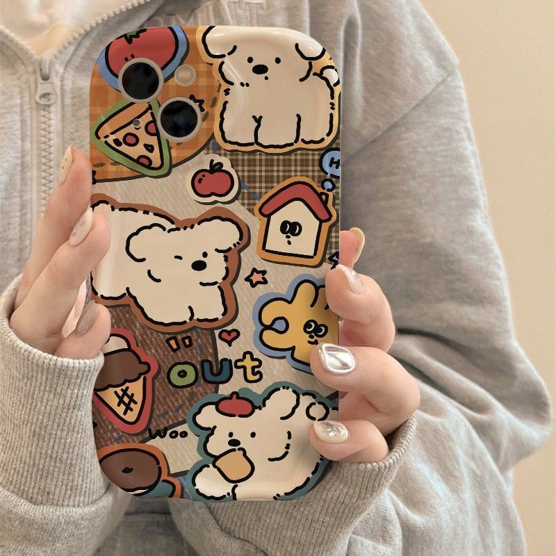 Ốp Lưng Pizza Puppy Dễ Thương Samsung S25fe S24 S23fe S21fe S20fe S24 S25 S22 S23 M15 M14 M54 M34 F3