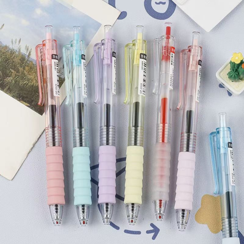 Morandi Color Ballpen Press Gel Pen 0 .5mm Đầu mực đen ST Đầu 1Pc