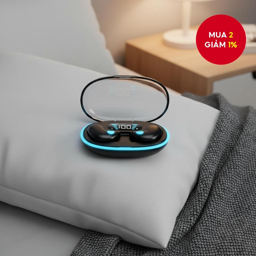 HQAi TWS X55 Tai nghe Ngủ không dây Bluetooth Màn hình LED Âm thanh Hi-fi Stereo Chống nước Chống ồn