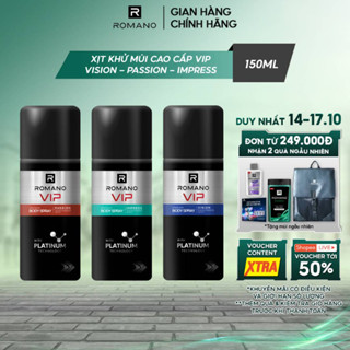 Xịt khử mùi cho nam cao cấp Romano VIP Passion / Vision / Impress 150ml