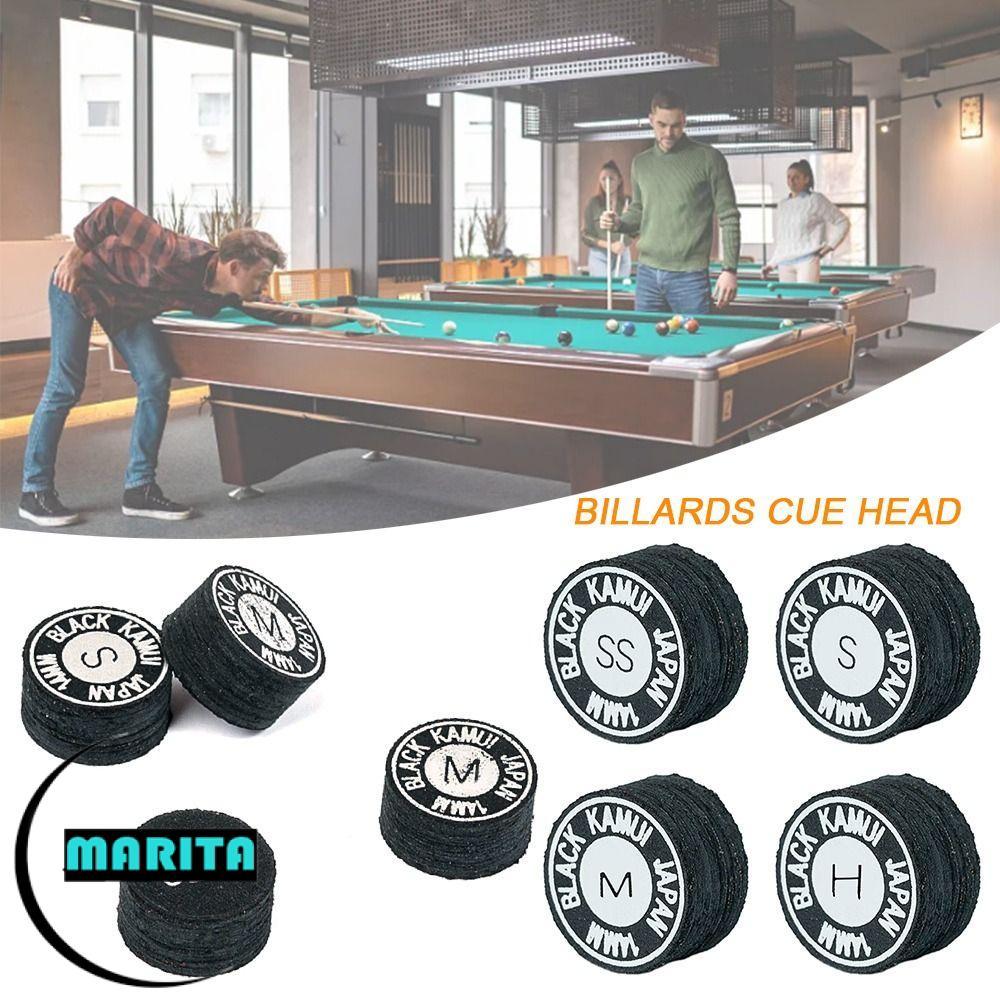 MARITA Billards Cue Head, Kích thước 14MM Chất liệu da Billards Tip, Đầu cứng Đầu mềm Bể bơi Cue Tip