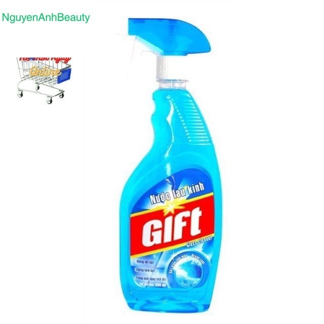 Nước rửa kiếng lau kính Gift 540ml/ chai sạch như mới tẩy mọi vết bẩn trên kính, đá ,gương