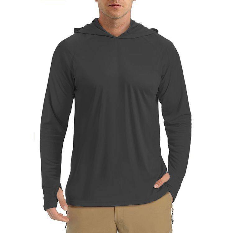 New Exercise Sweatshirt Hooded Pullover Running Training Fitness Clothes Casual Sun-Proof Athletic C