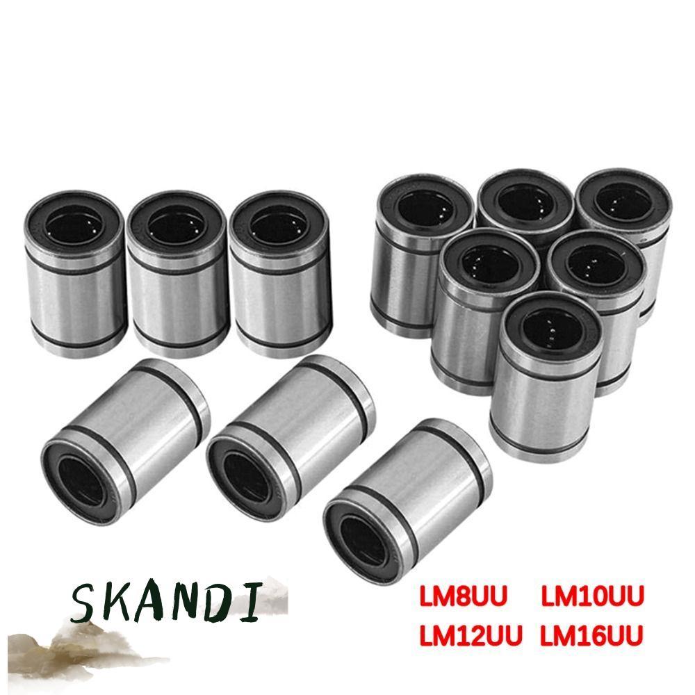 SKANDI Vòng bi tuyến tính Thanh mạ niken Trục CNC Phần LM8UU LM10UU LM12UU LM16UU