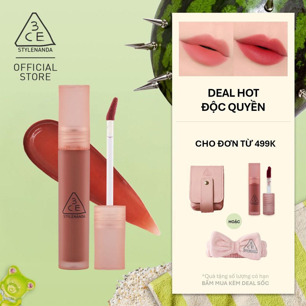 Son Kem Lì 3CE Blur Water Tint Mịn Môi Mờ Ảo, Không Lem, Lâu Trôi, Che Phủ Rãnh Môi, Bền Màu, Nhẹ Môi