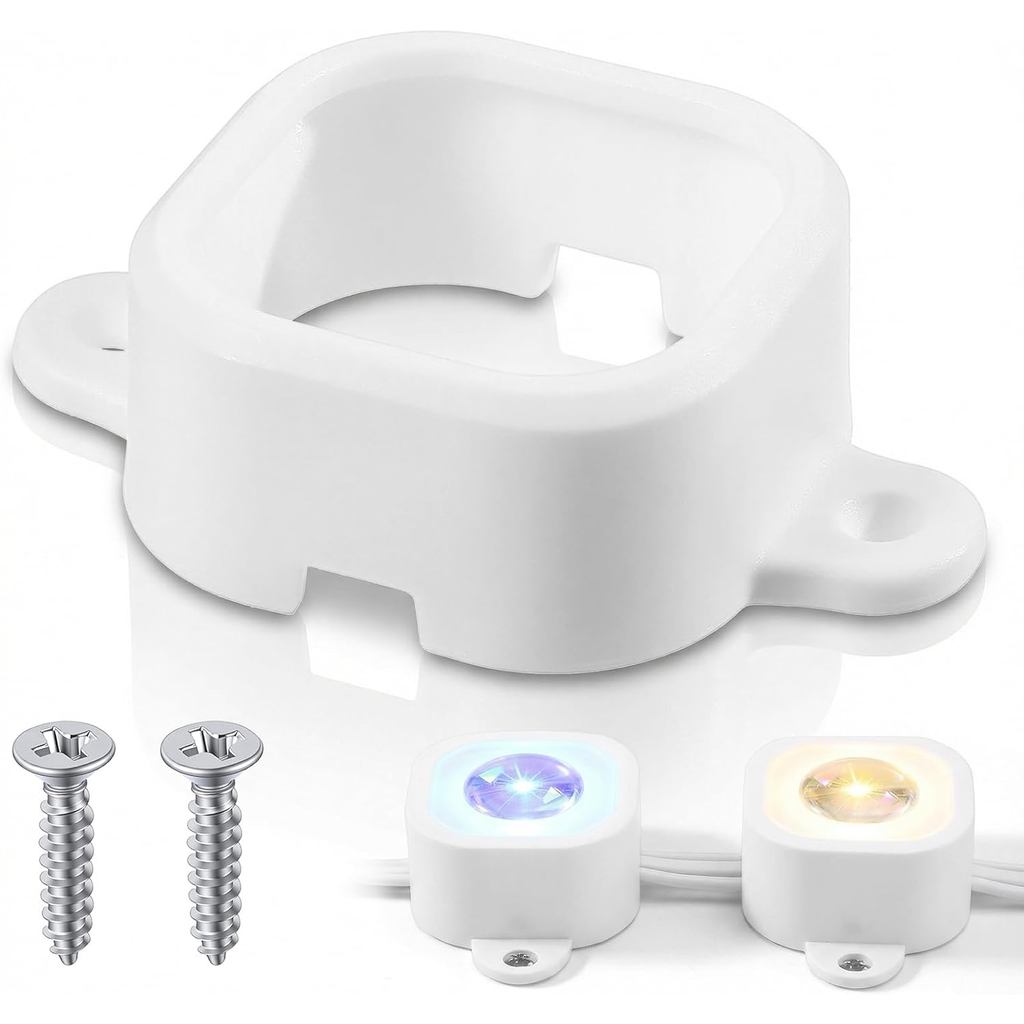 60 Kẹp Đèn Tương Thích Với Đèn Ngoài Trời Govee H706, Chân Đế Đèn Thường Trực Màu Trắng Có Ốc Vít, C