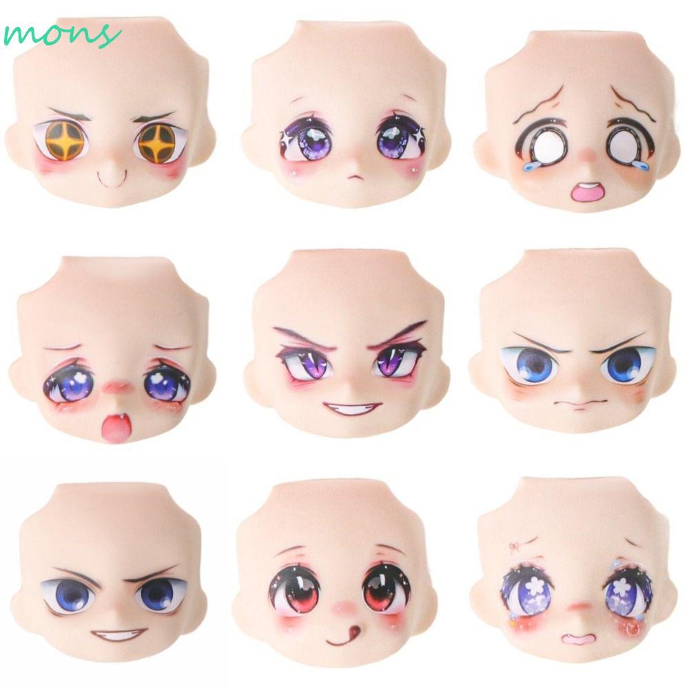 Mặt búp bê MONS OB11, Biểu hiện khuôn mặt cho bé Khuôn mặt thay đổi dễ thương 1 / 12 Mặt búp bê BJD,