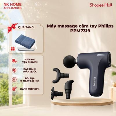 Máy massage cầm tay Philips PPM7319- 6 cấp độ - 4 đầu massage - Nhỏ gọn, đa năng- BH 24 tháng