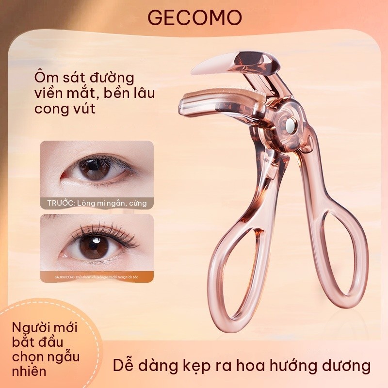 GECOMO Máy uốn mi mắt sáng GECOMO Máy uốn mi góc rộng có dải cao su thay thế Định hình lâu trôi Eyel