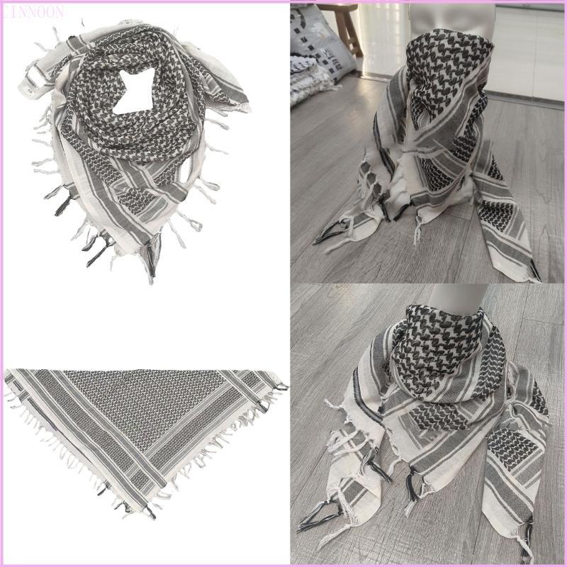 Cinna Shemagh Chiến Thuật Sa Mạc Khăn Cotton Keffiyeh Khăn Bọc Cho Nam Nữ Đầu Sa Mạc Cổ Khăn 43Inch