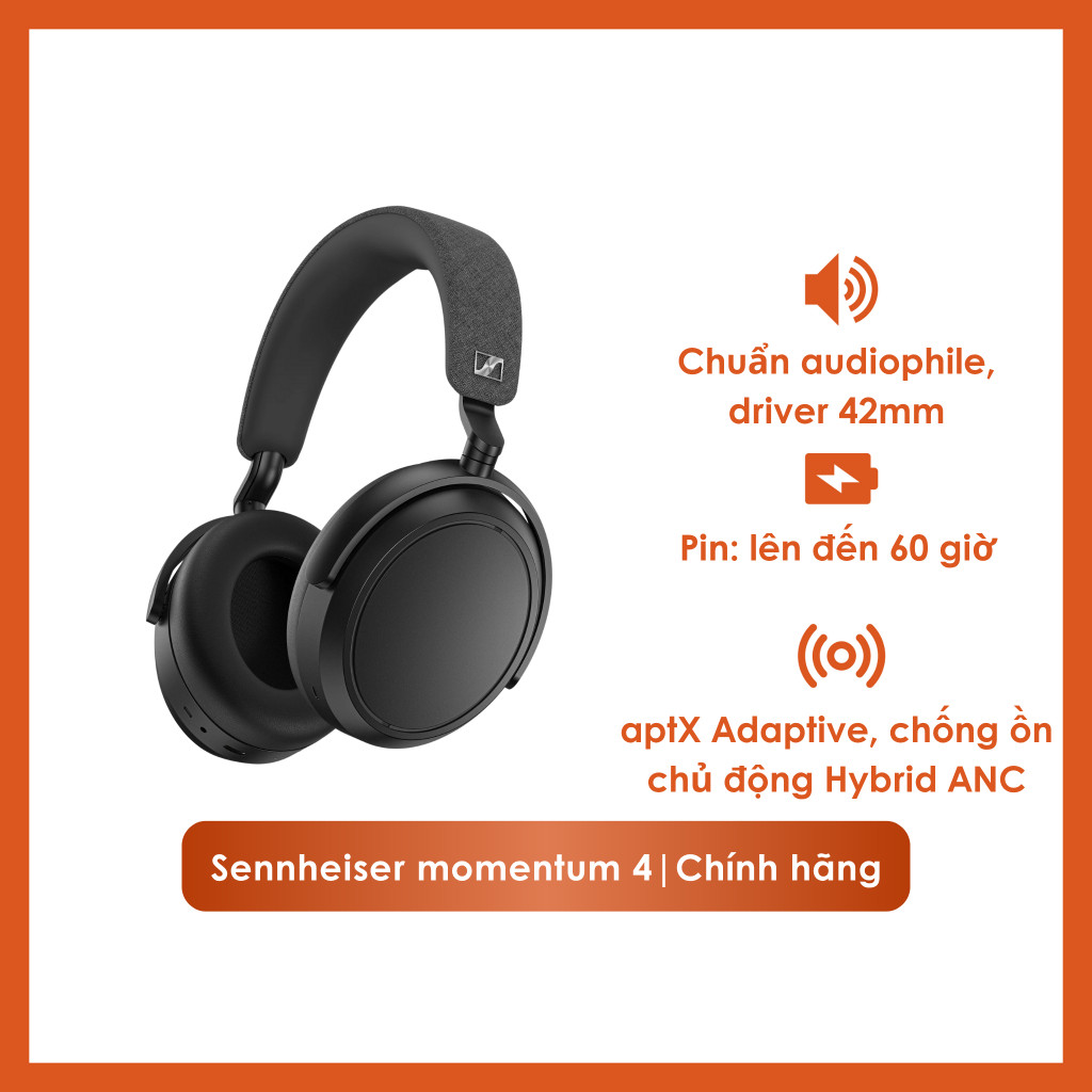 ]CHÍNH HÃNG] Sennheiser Momentum 4 – Headphone ANC, Âm Thanh Audiophile, Pin 60 Giờ, Bluetooth 5.2