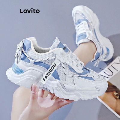 Lovito Giày Thể Thao Thường Ngày Phong Cách Hàn Quốc Đế Dày Thoáng Khí Thích Hợp Cho Nữ LFA60477
