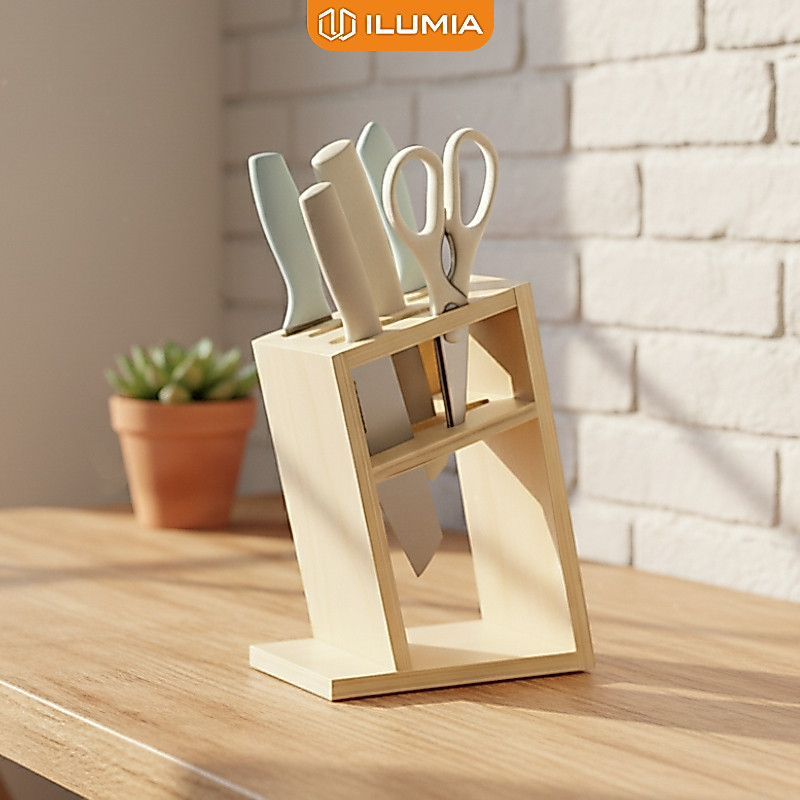 Giá để dao gỗ Plywood thương hiệu ILUMIA - PG42