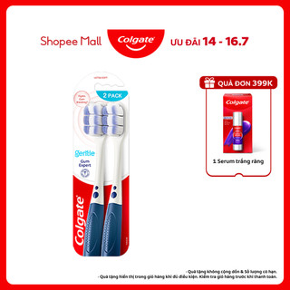 Bộ 2 Bàn chải Colgate Gentle Gum Expert lông dày siêu mềm, ôm sát nướu, giảm chảy máu nướu