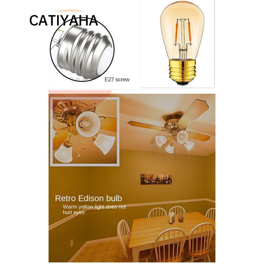 Bóng đèn pha lê CATIYAHA, LED sợi đốt 27 ST45, nến 1W 2W trắng ấm 2700K, ánh sáng trắng