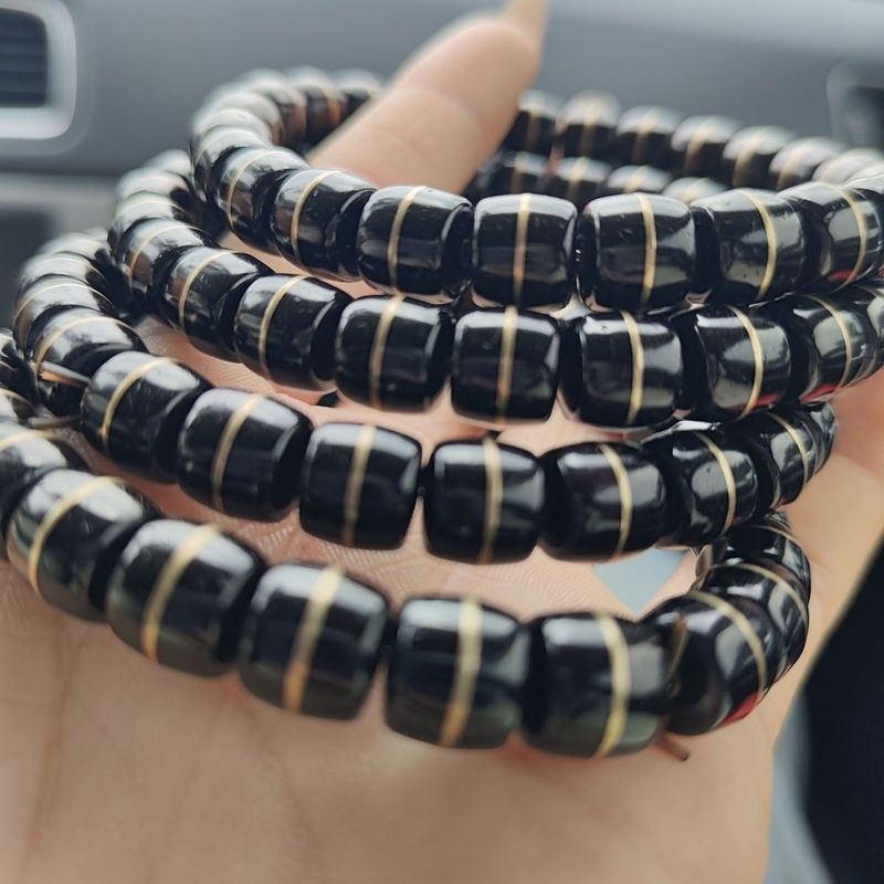 Master-level Boutique Wenwan Indonesia Tự Nhiên Độ Trung Thực Đen Vàng Dừa Kẻ Sọc Dòng Đầu Tiên Thùn