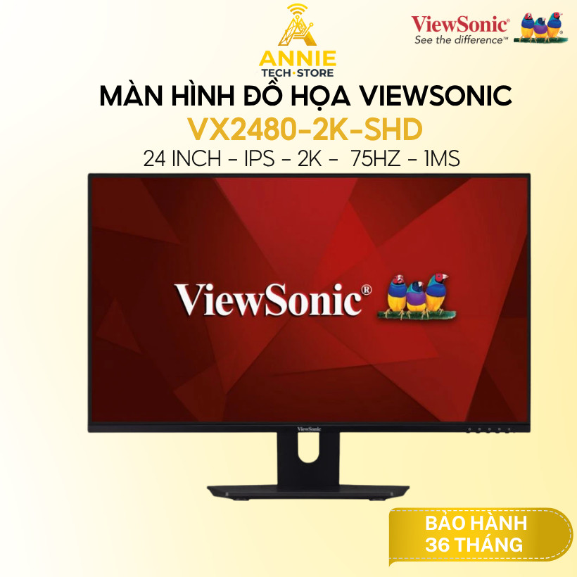 Màn Hình Đồ Họa ViewSonic VX2480-2K-SHD ( 24 inch | IPS | 2K |  75Hz | 1ms ) - Hàng Chính Hãng