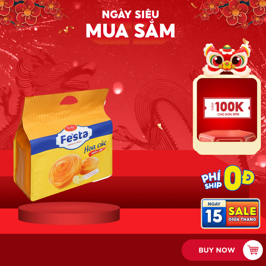 Bánh mì hoa cúc ngàn lớp Festa Richy 120g
