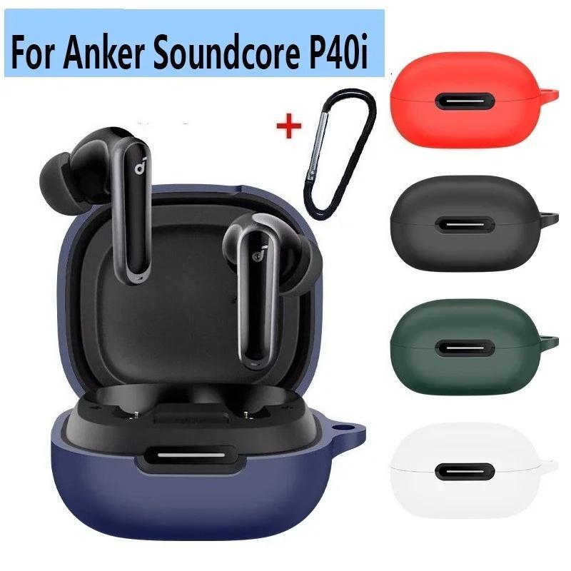 Dành Cho Anker Soundcore P40i Ốp Lưng Silicon Màu Trơn Chống Sốc Bluetooth Tai Nghe Dành Cho Soundco