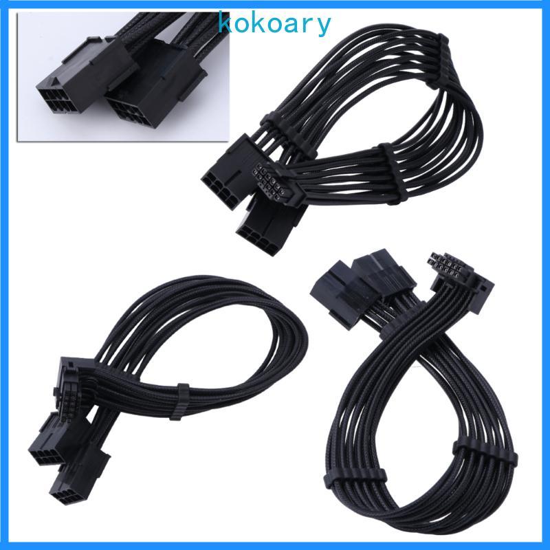 KOK 16AWG 12VHPWR PCIE 5 0 2x8pin to16Pin 12 + 4P Nam 90° Mở rộng nguồn 30CM