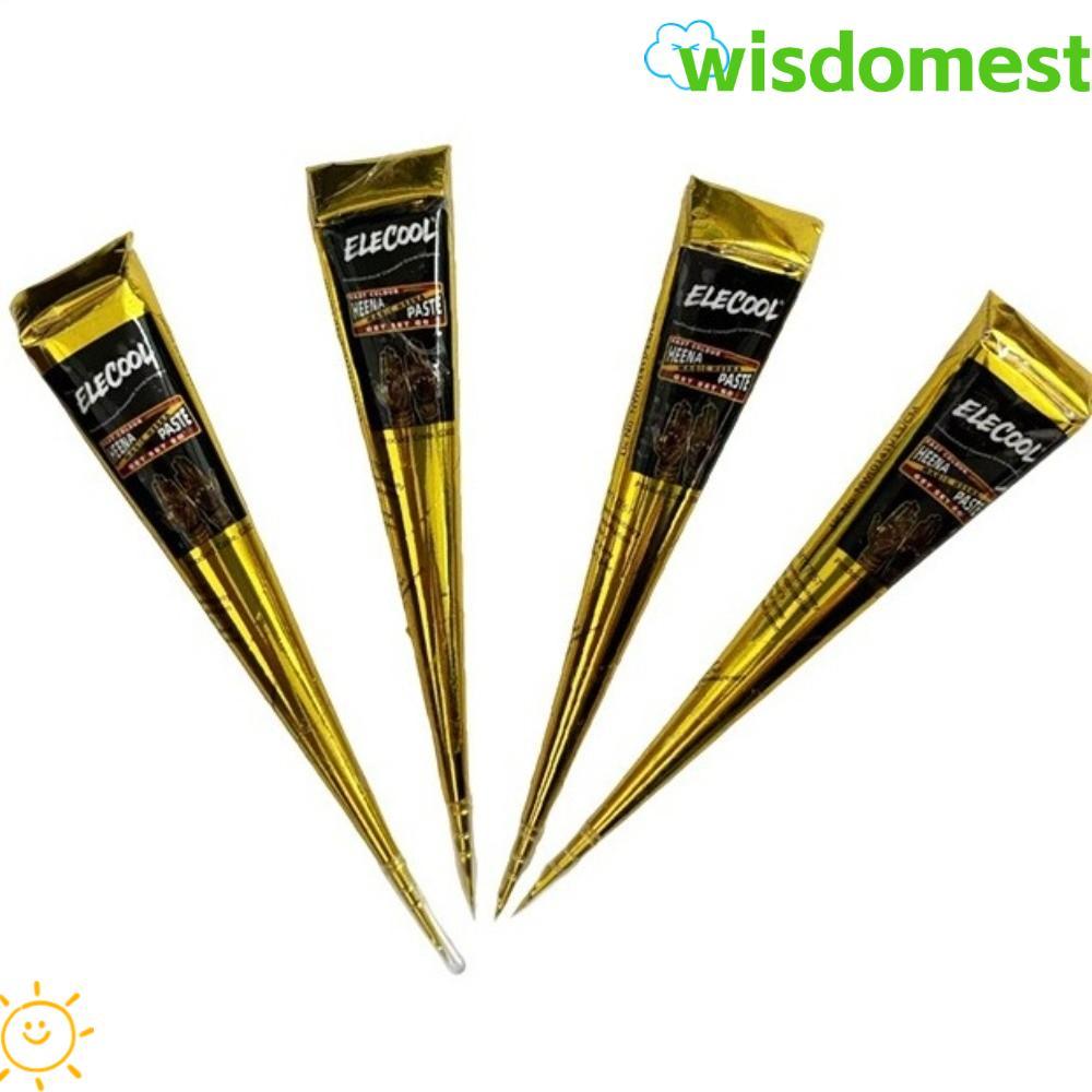 WISDOMEST Henna Paste Cone, Kem xăm Henna dễ sử dụng tạm thời, Kem Henna Bán vĩnh viễn Màu nâu đen M